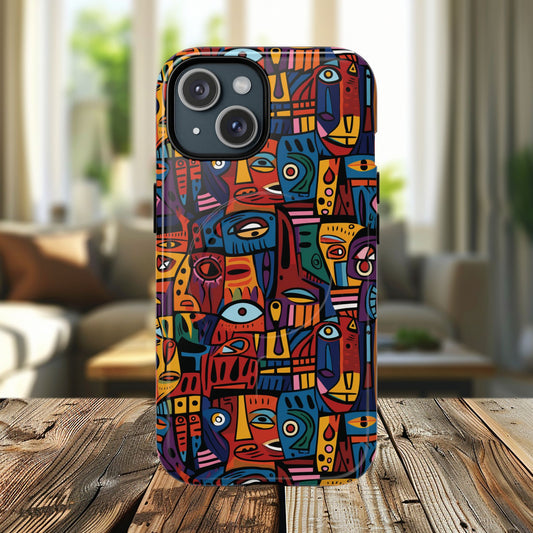 Vibrant Artistic Phone Case | Tough Magnetic Cases | Unique Gift for Art Lovers, Colorful Accessory, iPhone 14, 15, 16, 17 Case.
