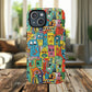 Vibrant Art Magnetic Phone Case, Colorful Protector, Unique iPhone Case, Gift for Artists, Trendy Tech Accessory