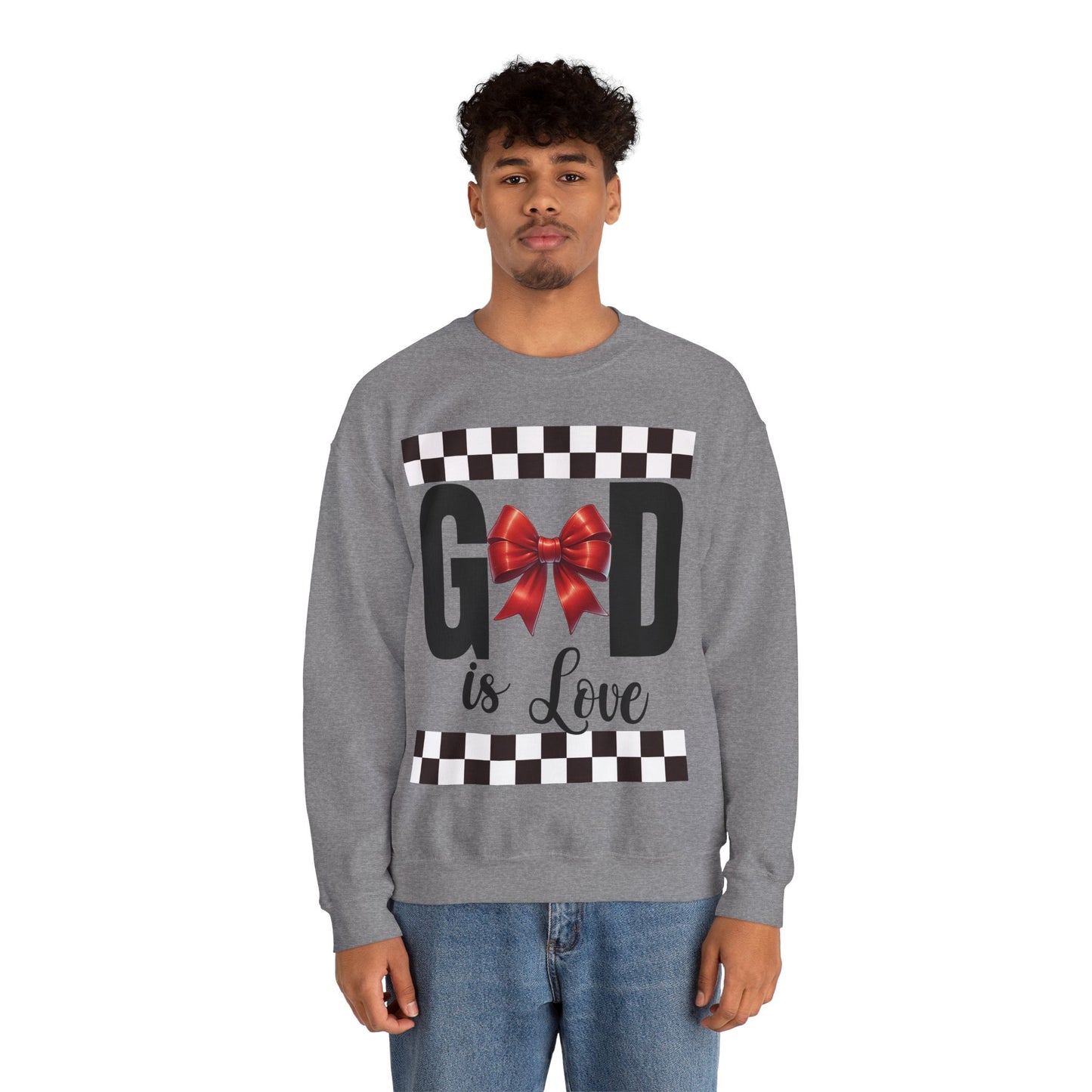 GOD is LOVE Unisex Gildan Heavy Blend™ Crewneck Sweatshirt.