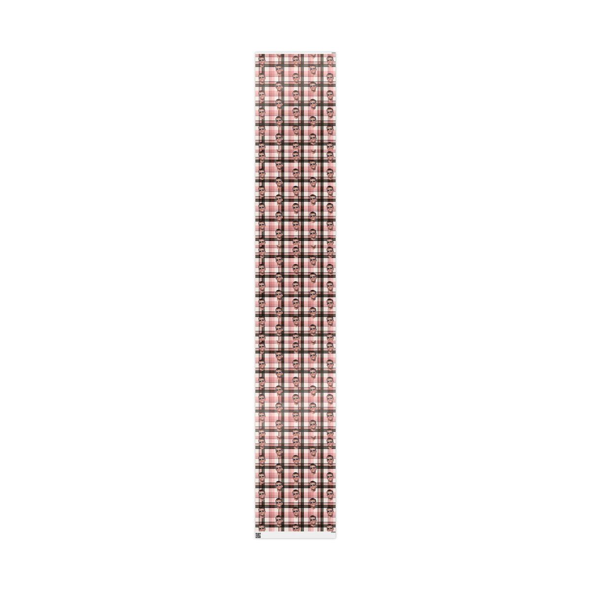 Personalized Image Plaid Wrapping Paper Roll — Pink Tartan Gift Wrap