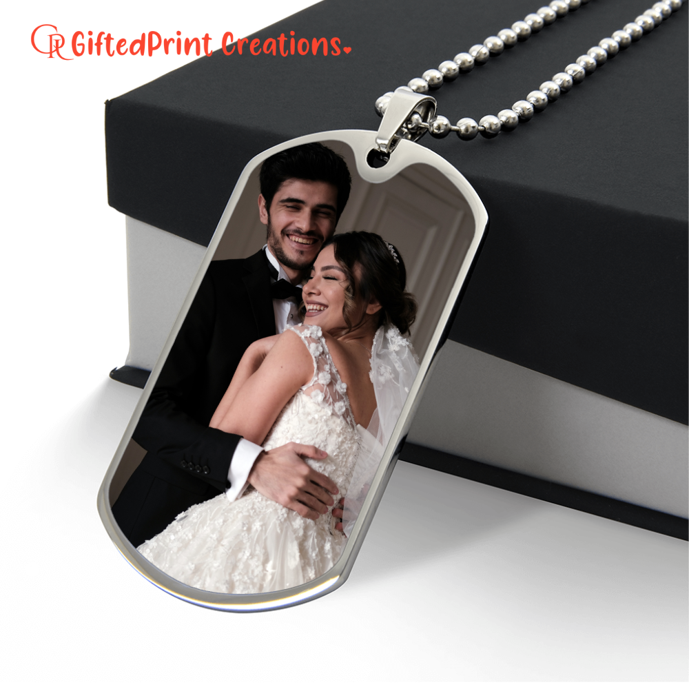 Personalized To My Husband Buyer Upload Dog Tag Necklace- a Gift for Soulmate/Fathers.