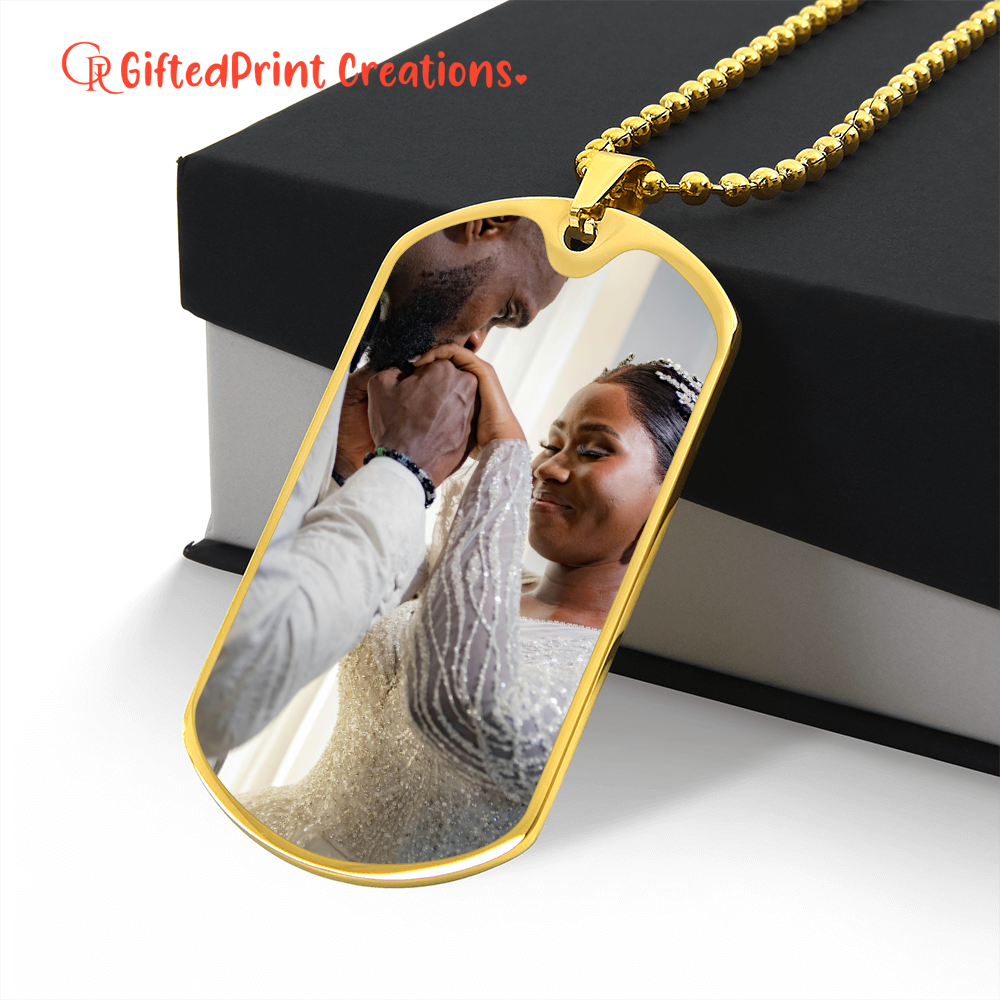 Personalized To My Husband Buyer Upload Dog Tag Necklace- a Gift for Soulmate/Fathers.