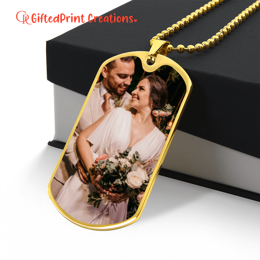 Personalized To My Husband Buyer Upload Dog Tag Necklace- a Gift for Soulmate/Fathers.