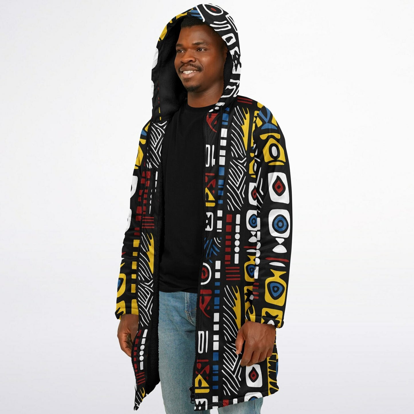 Geometric Harmony Unisex Zipper Cloak - AOP