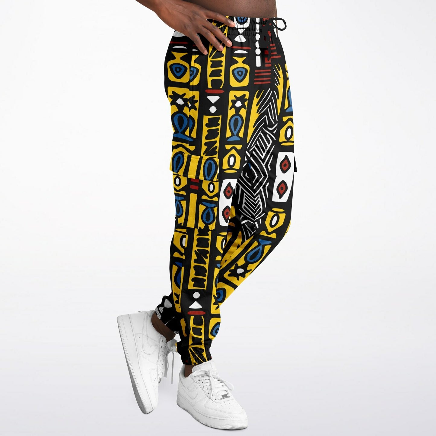 Geometric Harmony Athletic Cargo Sweatpants - AOP