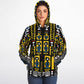 Geometric Harmony Microfleece Ziphoodie - AOP