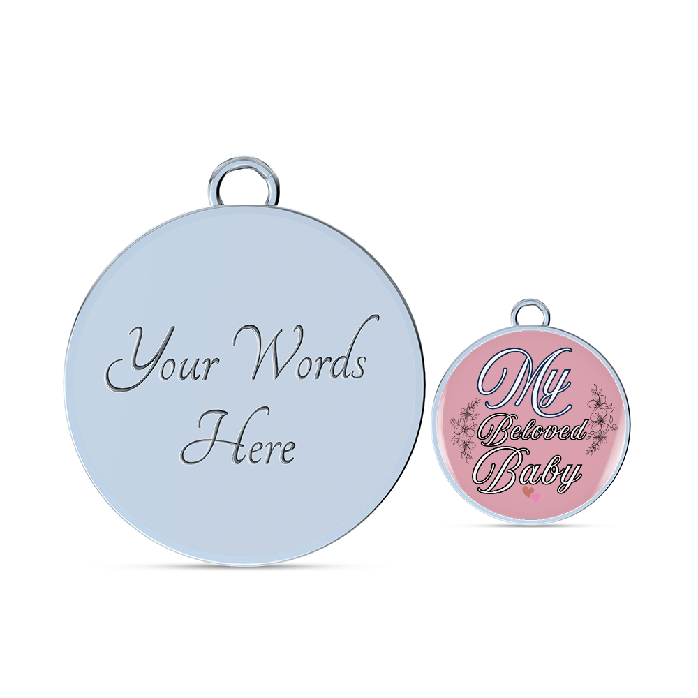 Personalized ''My Beloved Baby'' Circle Engraving Bangle- a Gift for a Mother/Wife.