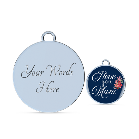 Personalized Circle''I Love You Mum'' Bangle with Engraving Option- a Gift for Daughter/Wife/Soulmate/Mothers.