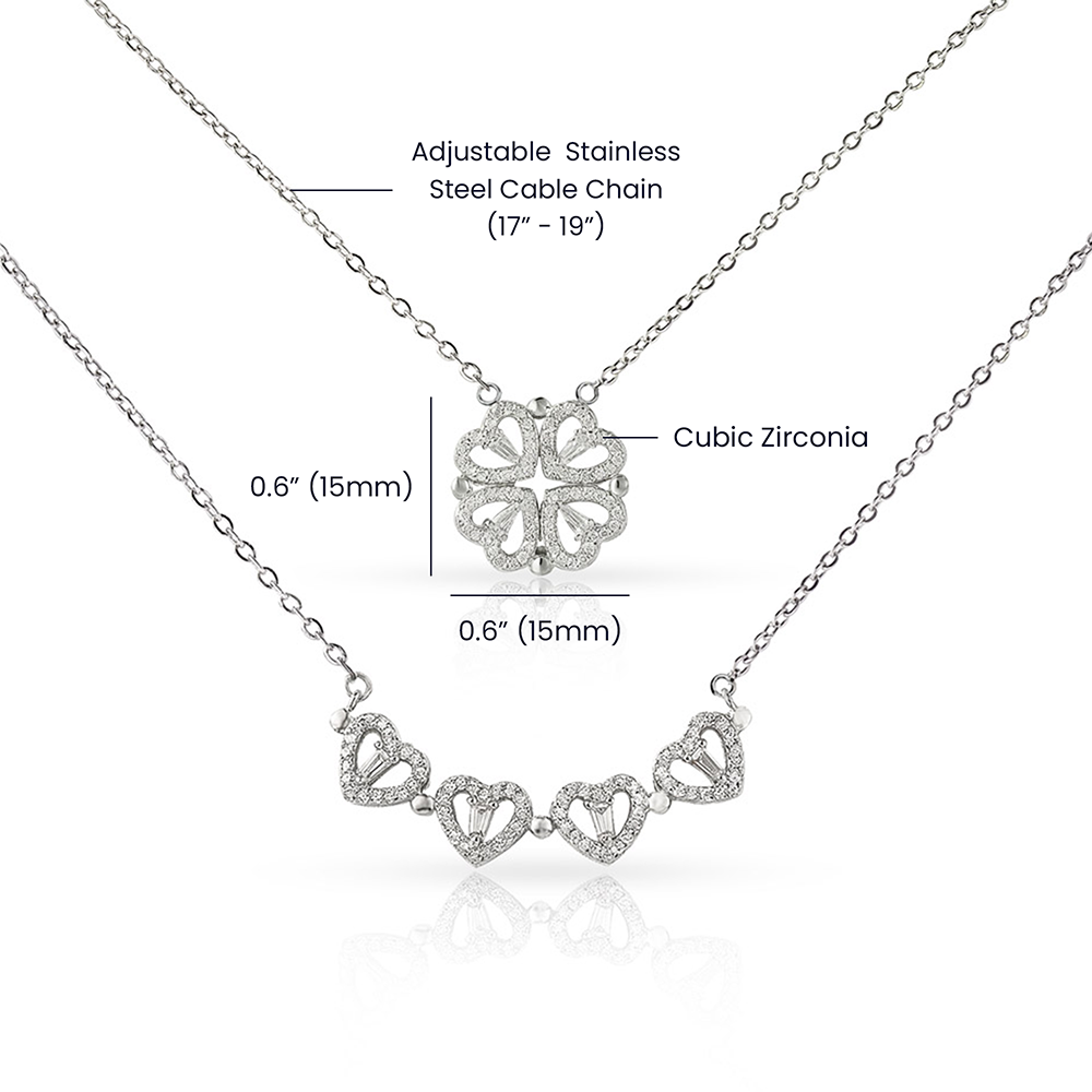 Magnetic Hearts Necklace a Gift for Mothers/Sisters/Grandmothers/Daughters.