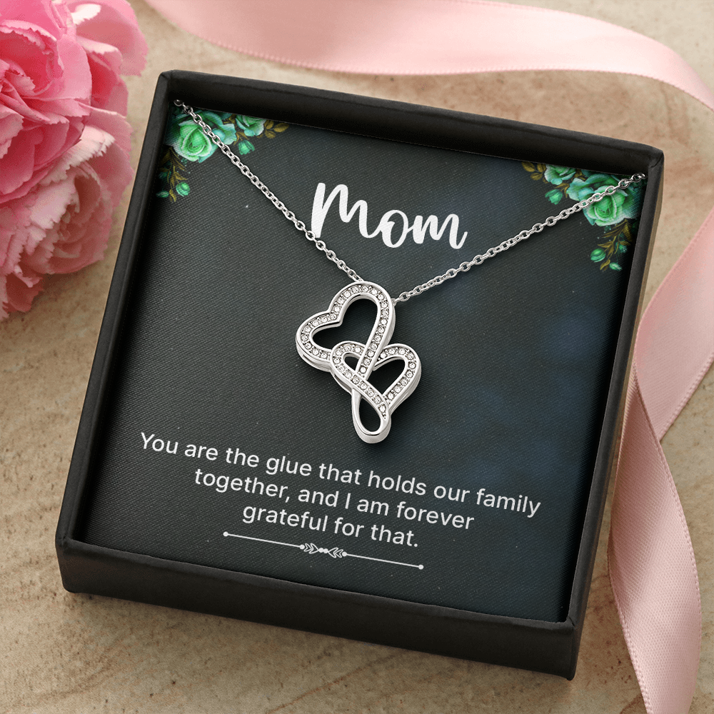 Interlocking Heart to Heart Pendant Necklace- A Beloved Gift for a Mom/Wife.