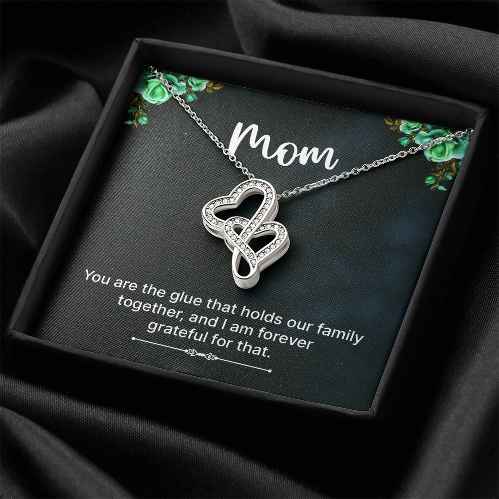 Interlocking Heart to Heart Pendant Necklace- A Beloved Gift for a Mom/Wife.