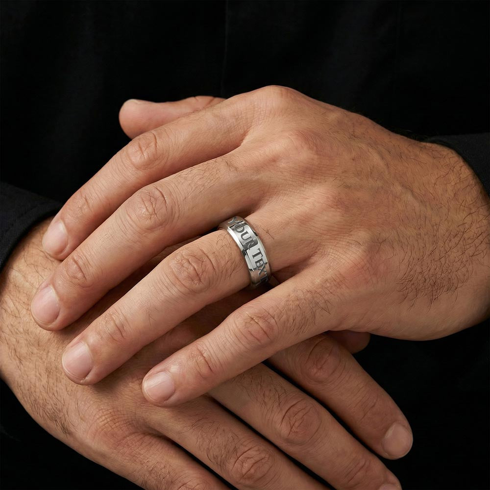 Custom Engraved Men's Ring- a Gift for Fathers/Brothers/Sons.