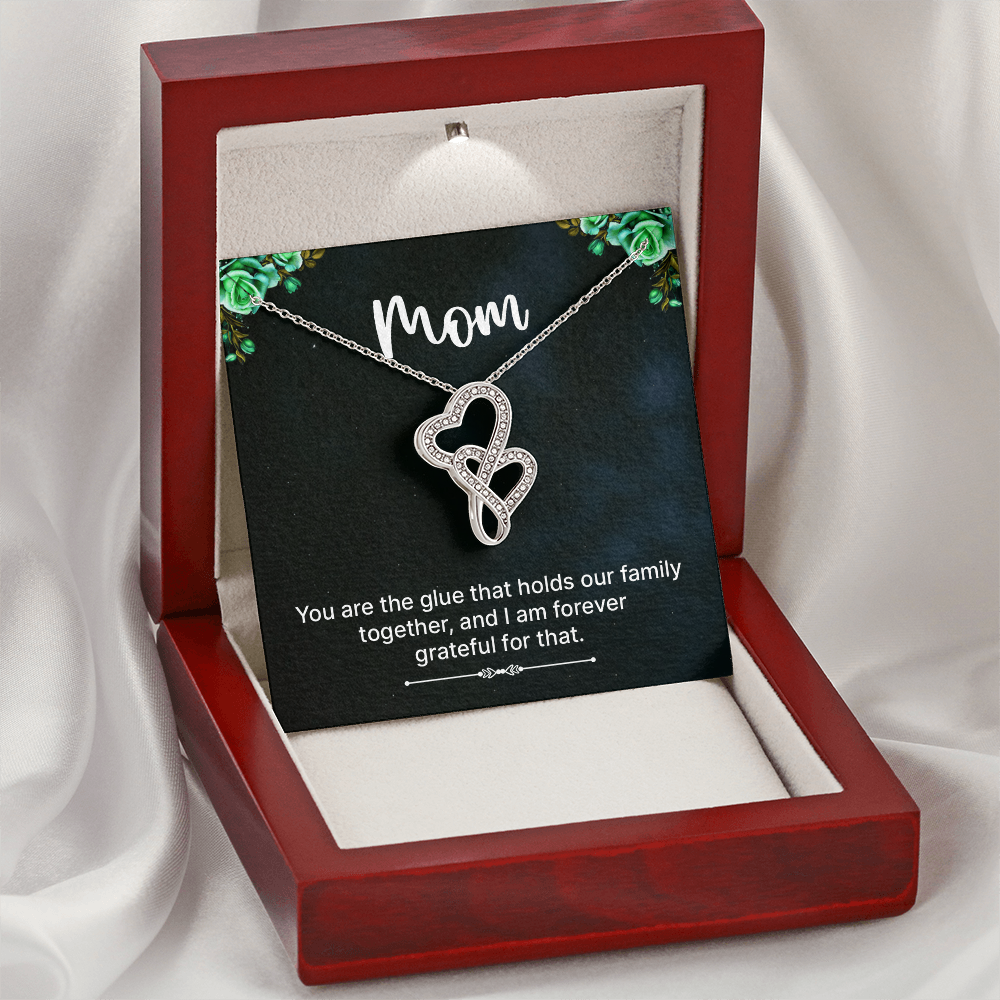 Interlocking Heart to Heart Pendant Necklace- A Beloved Gift for a Mom/Wife.