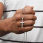 Personalized Engraved Stainless Steel Cross Necklace- A Gift for Father/Son.
