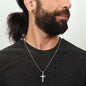 DAD Engraved Personalized Stainless Steel Cross Necklace- a Gift for Father/Sons.