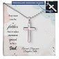 Personalized Engraved Stainless Steel Cross Necklace- A Gift for Father/Son.