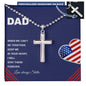 DAD Engraved Personalized Stainless Steel Cross Necklace- a Gift for Father/Sons.