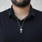 DAD Engraved Personalized Stainless Steel Cross Necklace- a Gift for Father/Sons.