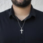Personalized Engraved Stainless Steel Cross Necklace- A Gift for Father/Son.