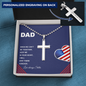 DAD Engraved Personalized Stainless Steel Cross Necklace- a Gift for Father/Sons.