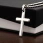 Personalized Engraved Stainless Steel Cross Necklace- A Gift for Father/Son.