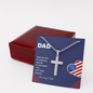 DAD Engraved Personalized Stainless Steel Cross Necklace- a Gift for Father/Sons.