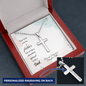 Personalized Engraved Stainless Steel Cross Necklace- A Gift for Father/Son.