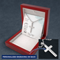 Personalized Engraved Stainless Steel Cross Necklace- A Gift for Father/Son.