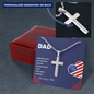 DAD Engraved Personalized Stainless Steel Cross Necklace- a Gift for Father/Sons.