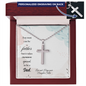 Personalized Engraved Stainless Steel Cross Necklace- A Gift for Father/Son.