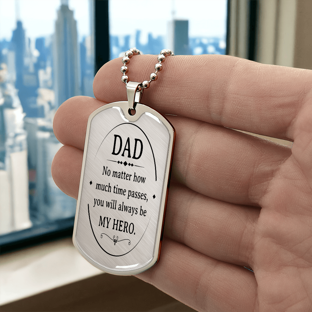 Luxury Graphic Dog Tag Necklace- a Gift for Fathers/Son.