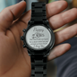Personalized Engraved Black Chronograph Watch- A Gift for a Father/Son.
