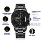 Personalized Engraved Black Chronograph Watch- A Gift for a Father/Son.