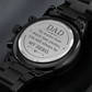 DAD MY HERO Engraved Message Black Chronograph Watch a Gift for Dad/Father.
