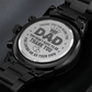 DAD Engraved Message Black Chronograph Watch- a Gift for Dad/Fathers