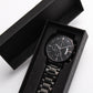 DAD MY HERO Engraved Message Black Chronograph Watch a Gift for Dad/Father.