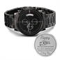 Personalized Engraved Black Chronograph Watch- A Gift for a Father/Son.