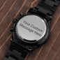 Customizable Engraved Black Chronograph Watch- for a Special Man- Groom's, Anniversary, Groomsmen, Father Gifts