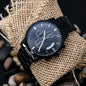 Customizable Engraved Black Chronograph Watch- for a Special Man- Groom's, Anniversary, Groomsmen, Father Gifts