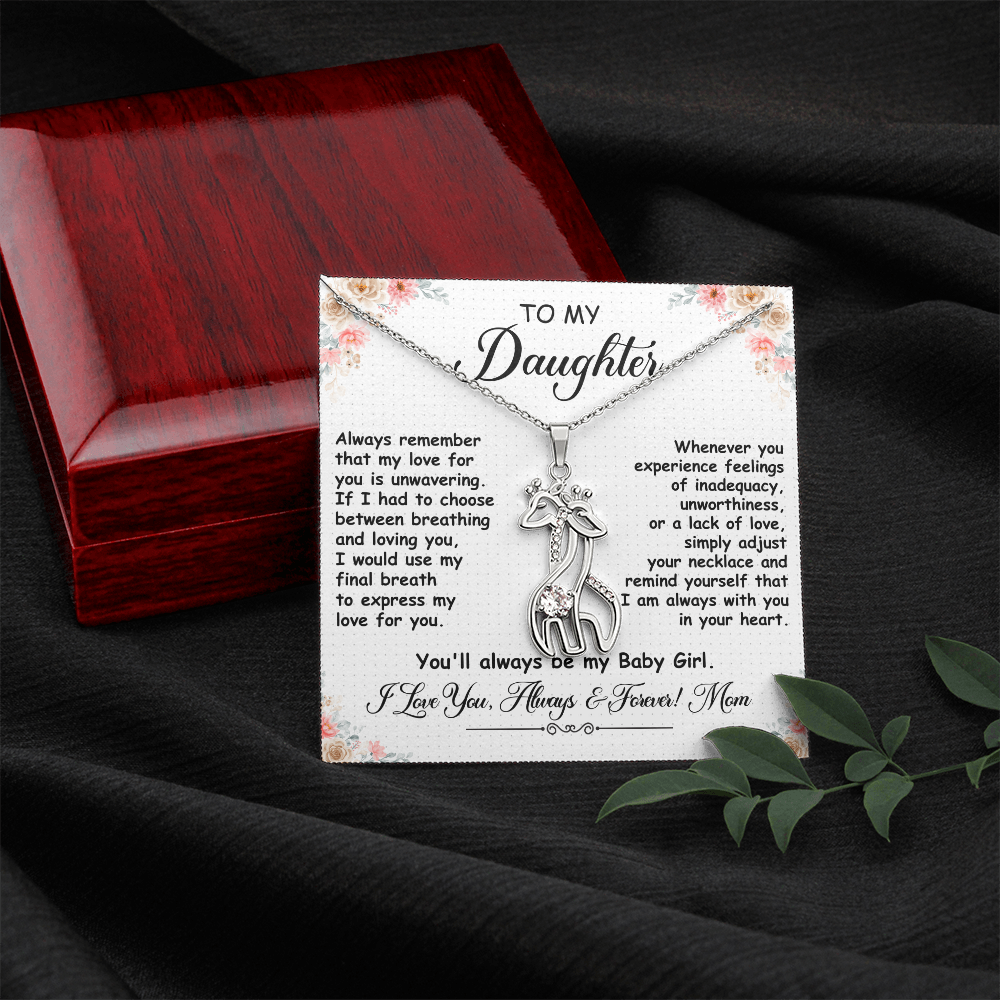 To My Daughter, Giraffe Necklace- a  Birthday Gift for a Daughter.