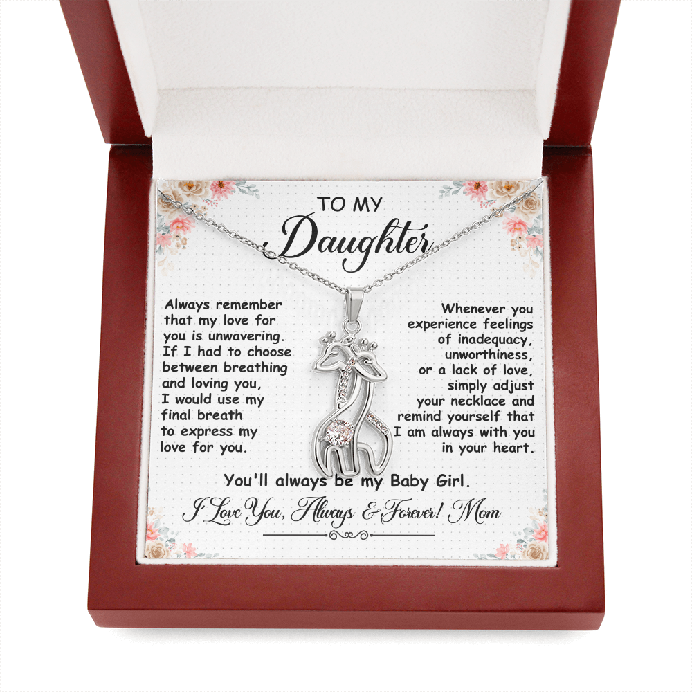 To My Daughter, Giraffe Necklace- a  Birthday Gift for a Daughter.