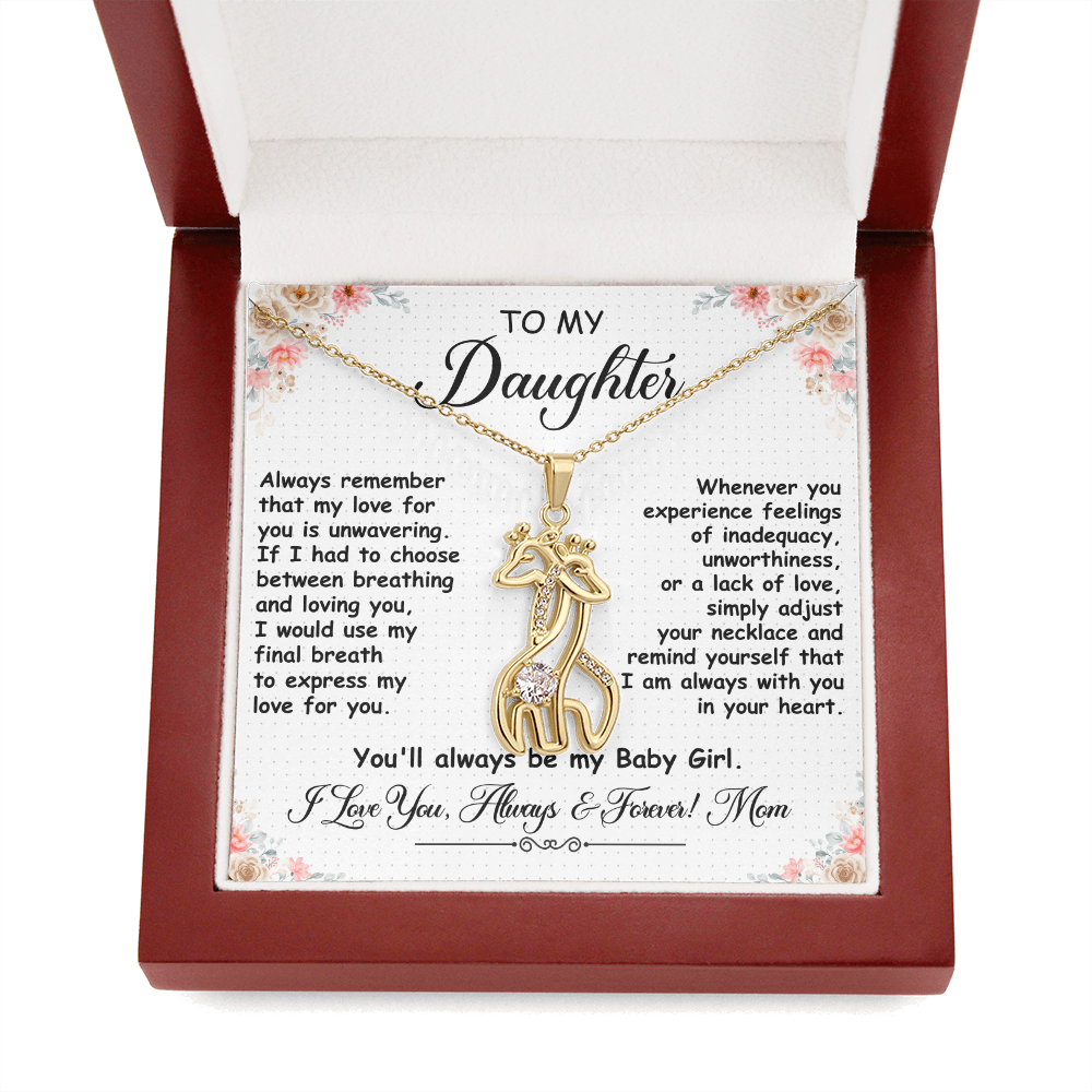 To My Daughter, Giraffe Necklace- a  Birthday Gift for a Daughter.