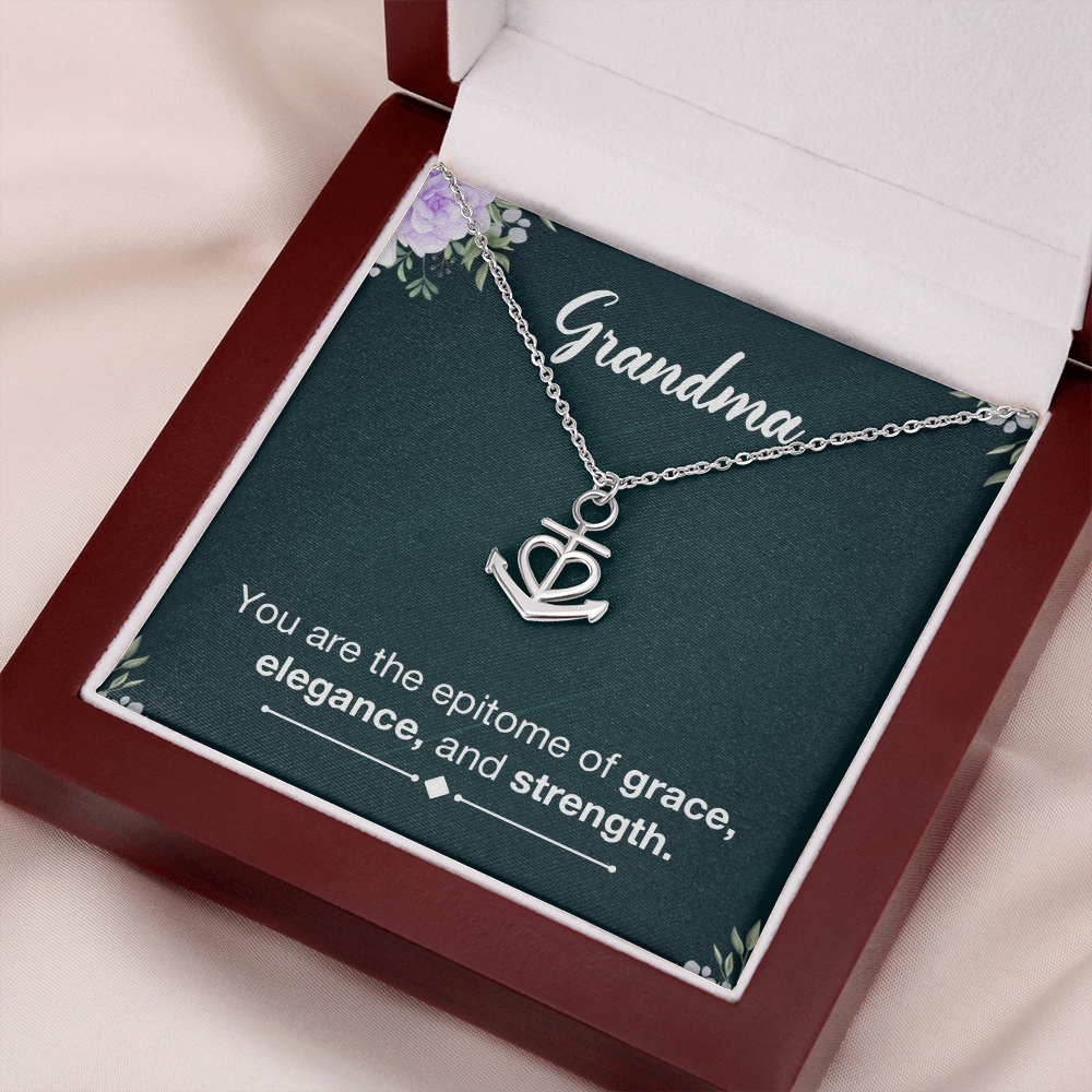 Anchor Pendant Necklace - a Gift for Grandmother, Moms, Daughters.