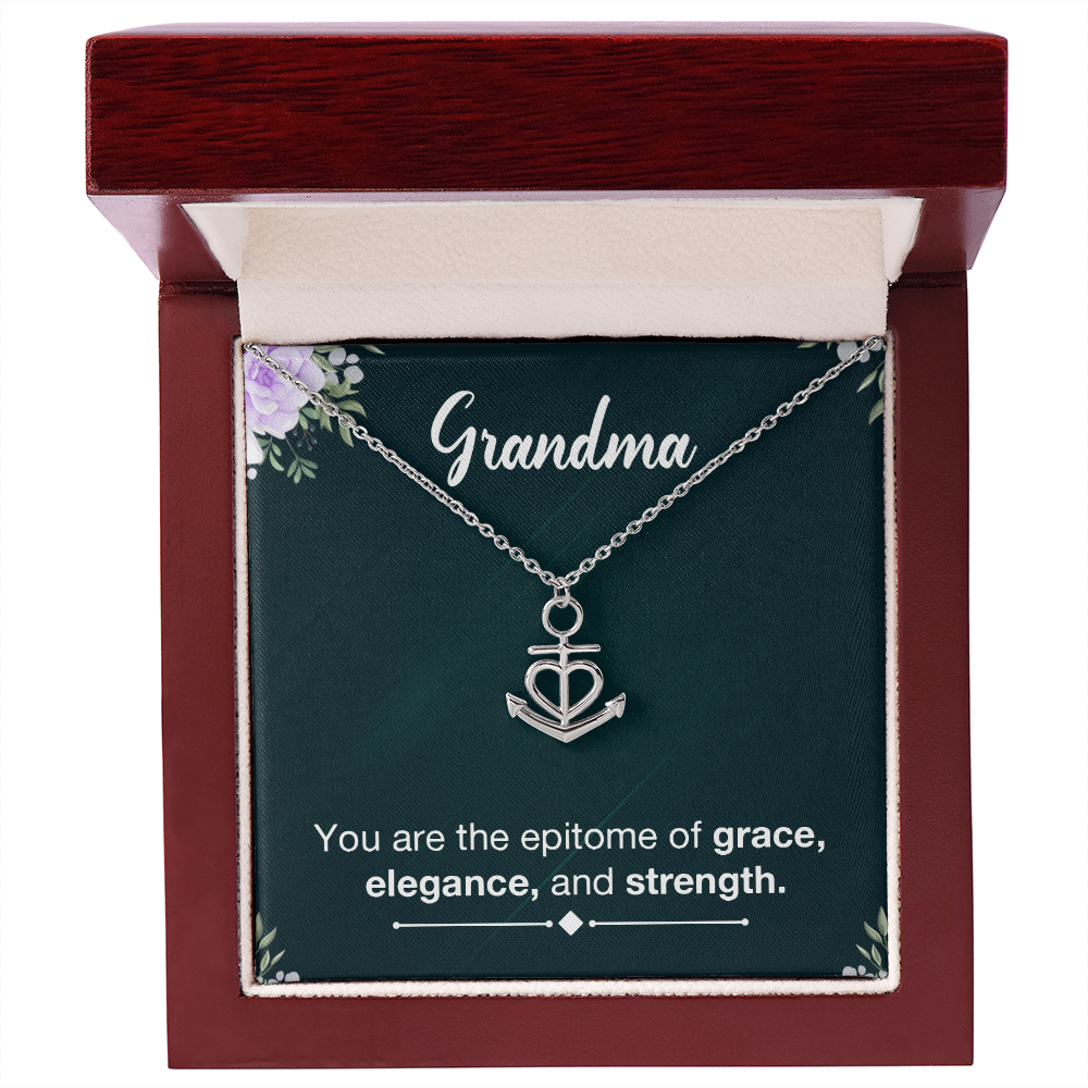 Anchor Pendant Necklace - a Gift for Grandmother, Moms, Daughters.