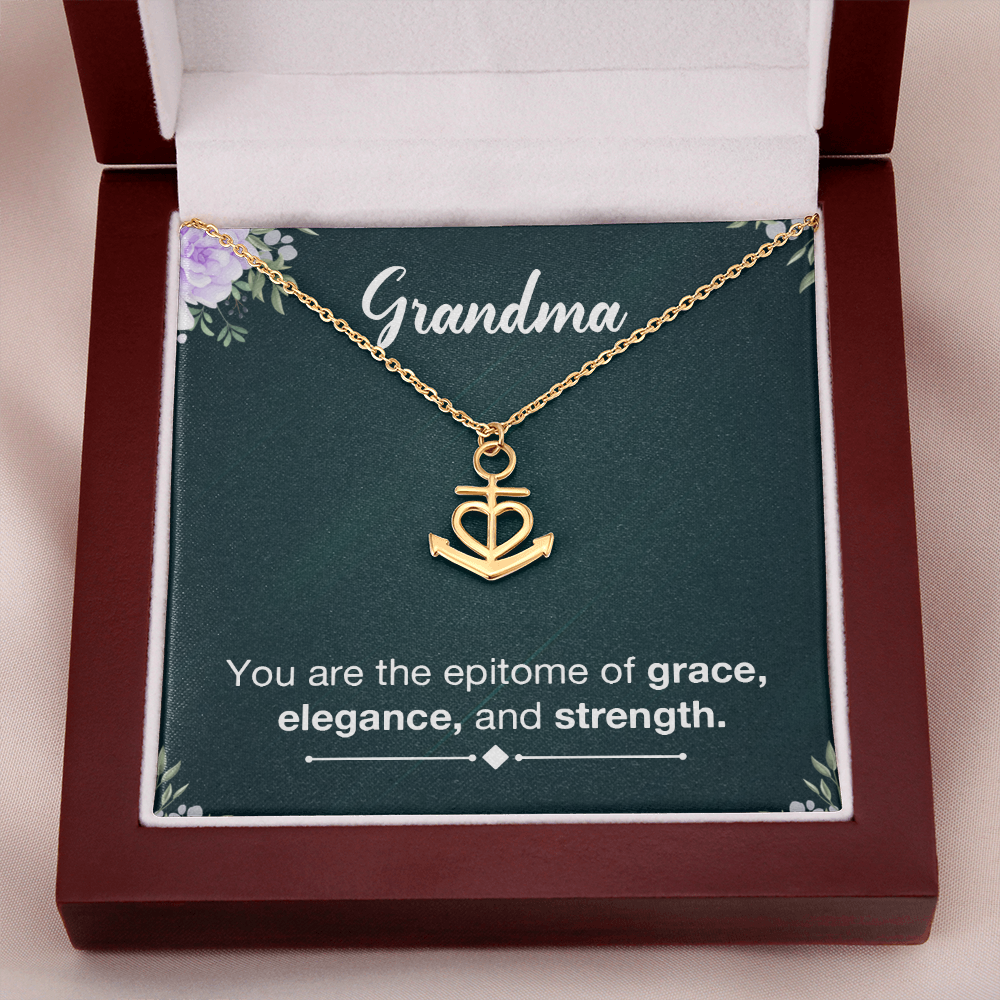 Anchor Pendant Necklace - a Gift for Grandmother, Moms, Daughters.