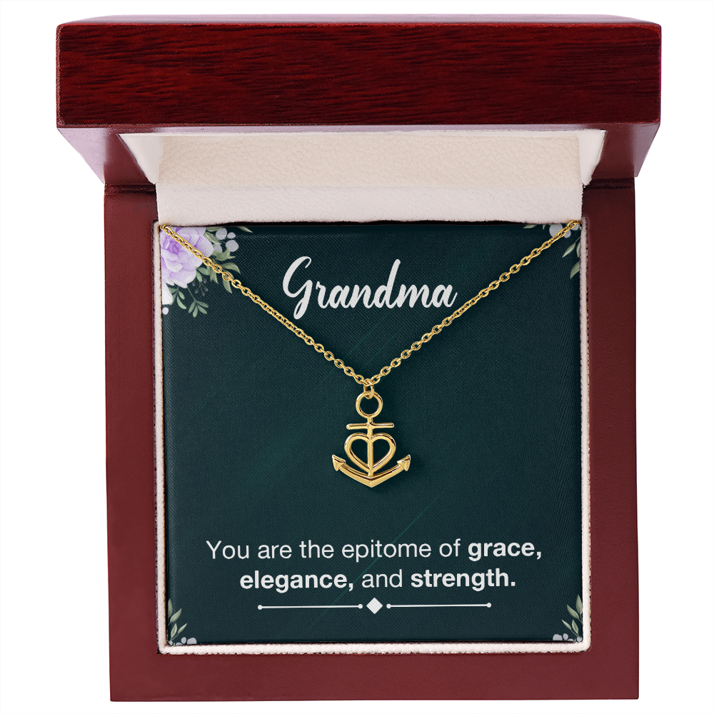 Anchor Pendant Necklace - a Gift for Grandmother, Moms, Daughters.