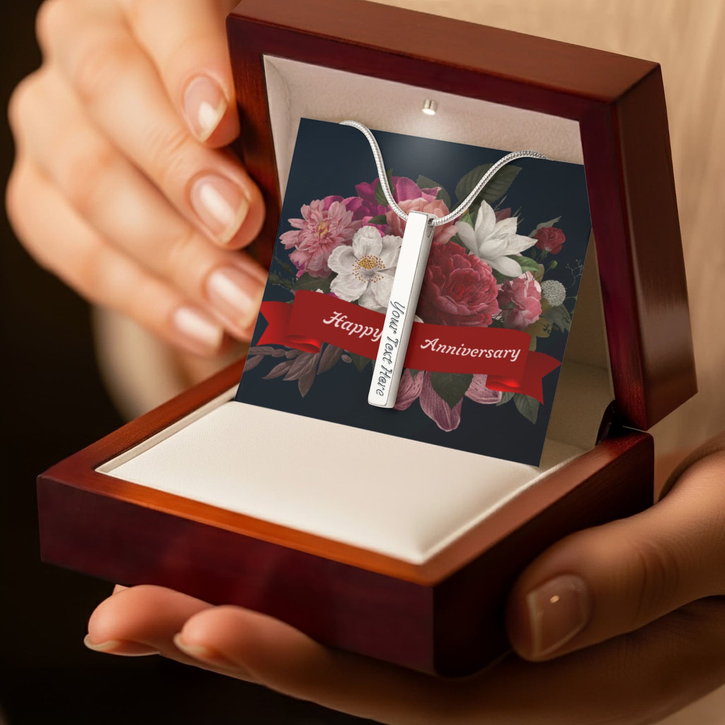 Personalized Engraved Happy Anniversary Gift for Wives.