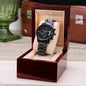 Personalized Engraved Black Chronograph Watch- A Gift for a Father/Son.