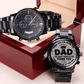 DAD Engraved Message Black Chronograph Watch- a Gift for Dad/Fathers