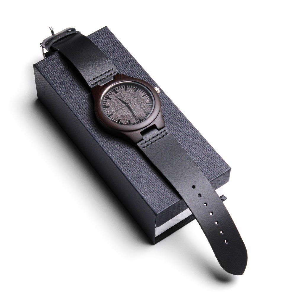 Engraved Message Wooden Watch- A Gift for a Father/Son.